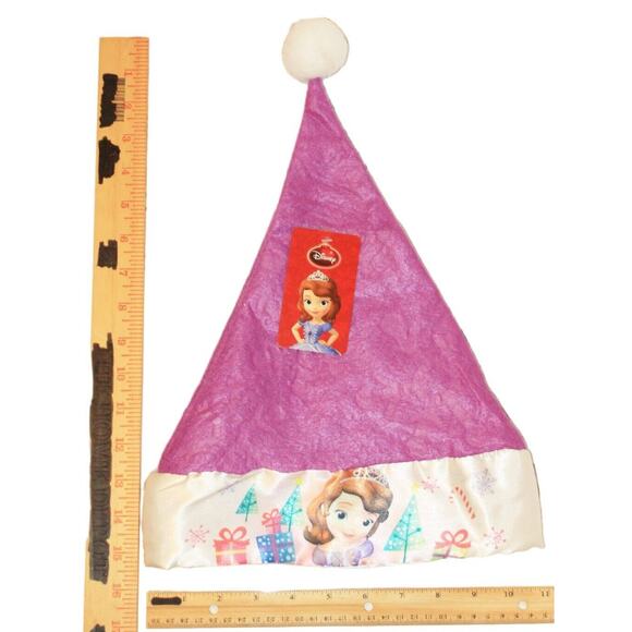 Vintage Disney Cap Sofia The First Purple 15.5" Santa Hat Christmas Casual 2015 - Picture 2 of 7